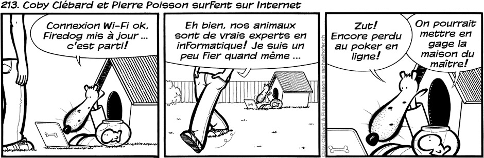 213. Coby Clébard et Pierre Poisson surfent sur Internet