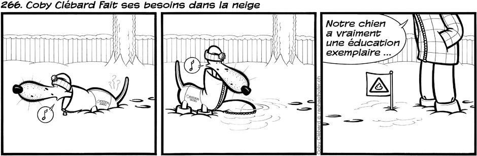 266. Coby Clébard fait ses besoins dans la neige