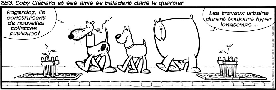 283. Coby Clébard et ses amis se baladent dans le quartier