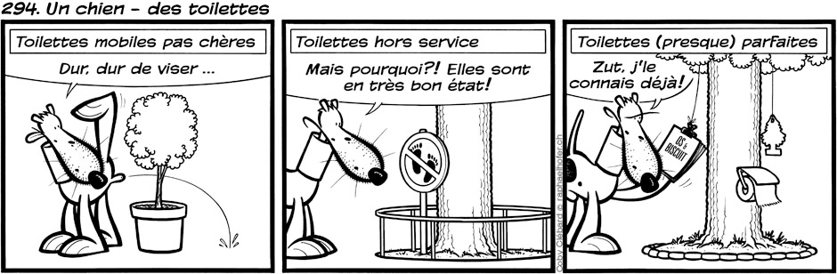 294. Un chien - des toilettes