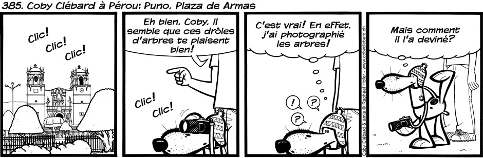385. Coby Clébard à Pérou : Puno, Plaza de Armas